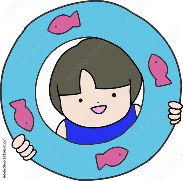 Obraz 浮き輪を持つ子供