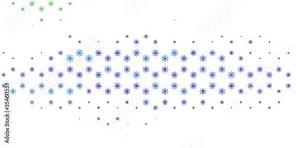 Obraz Light Blue, Green vector backdrop with curves.