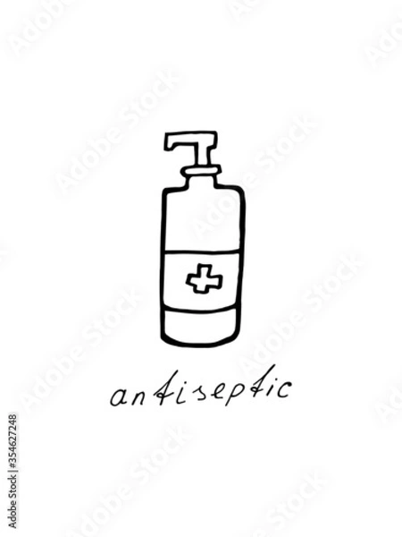 Fototapeta vector image of an antiseptic agent on a white background
