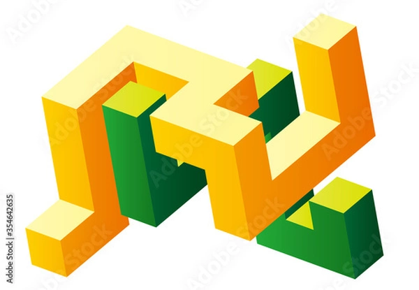 Fototapeta イラスト　立体　キューブ