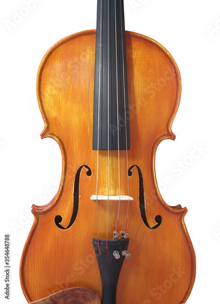 Obraz violin isolated on white. wooden classical musical instrument