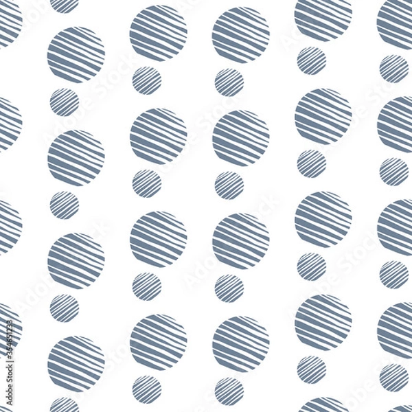 Fototapeta Blue textured dots on white background. circles. Seamless pattern. Stylish repeating texture. Modern. Simple. 