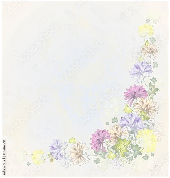 Fototapeta Greeting card with daisie.