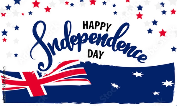 Fototapeta Happy Australia Day Vector illustration. Suitable for Greeting card, poster and banner.