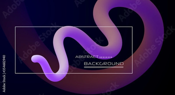 Fototapeta Minimal abstract 3D liquid or fluid shapes, dark color gradient background for layout, banner, poster, template, flyer. Vector modern graphic color design, Futuristic trendy dynamic pattern elements