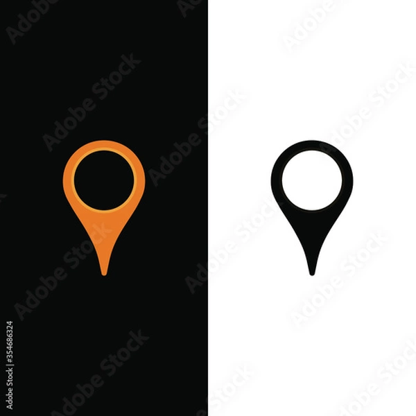 Fototapeta abstract logo placemark or location pointer on the map