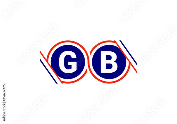 Fototapeta Initial Monogram Letter GB Logo Design Vector Template. GB Letter Logo Design 
