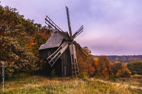 Obraz old windmill in the autumn