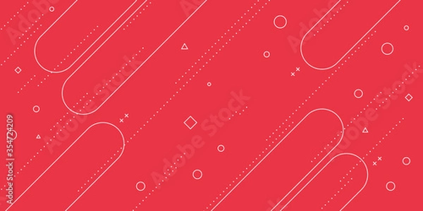 Fototapeta Modern abstract background with pastel red memphis elements and retro-themed posters, banners and website landing pages.