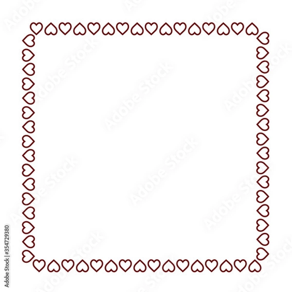 Fototapeta Love ornament. Wedding hearts ornamental, decorative heart border and inlove frame design ornament vector element
