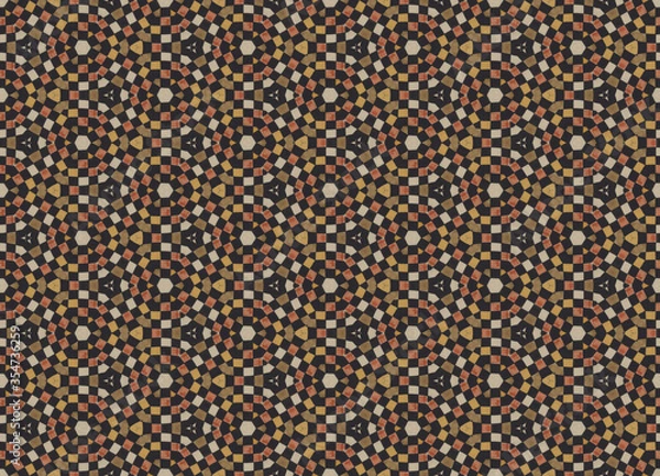 Obraz seamless geometric pattern with colored squares forming circles