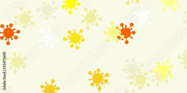 Fototapeta Light red, yellow vector template with flu signs.
