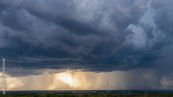 Obraz Dark storm clouds sky with the rain.