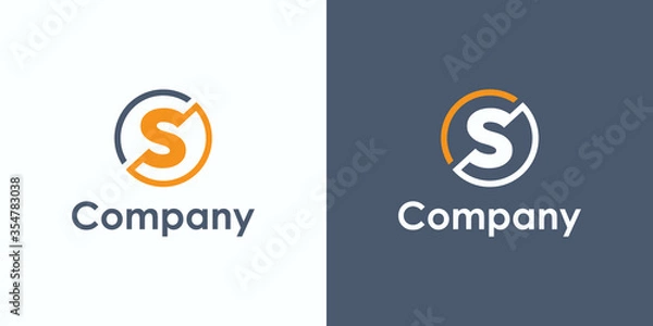 Fototapeta Abstract Initial Letter S Logo. S Icon Linked with Radial Line Outside isolated on Double Background. Usable for Business and Technology Logos. Flat Vector Logo Design Template Element.