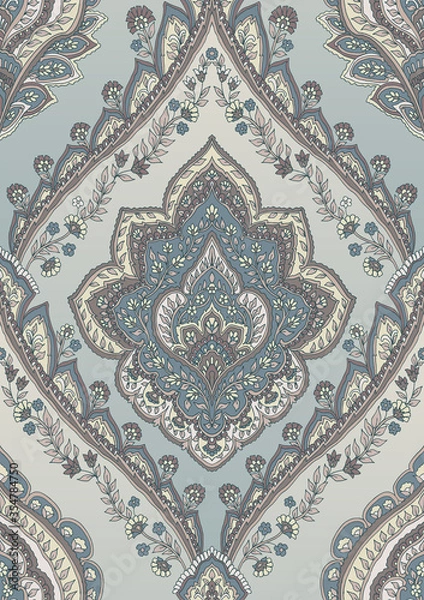 Obraz Hand-drawn Seamless Pattern Design, Paisley Style