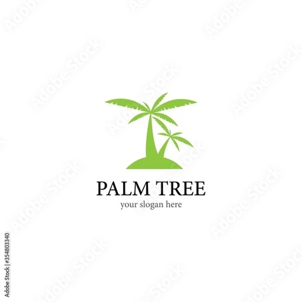 Fototapeta Palm tree summer logo template vector