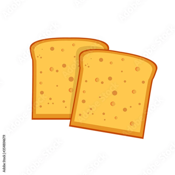 Fototapeta sliced white yeast bread vector illustration