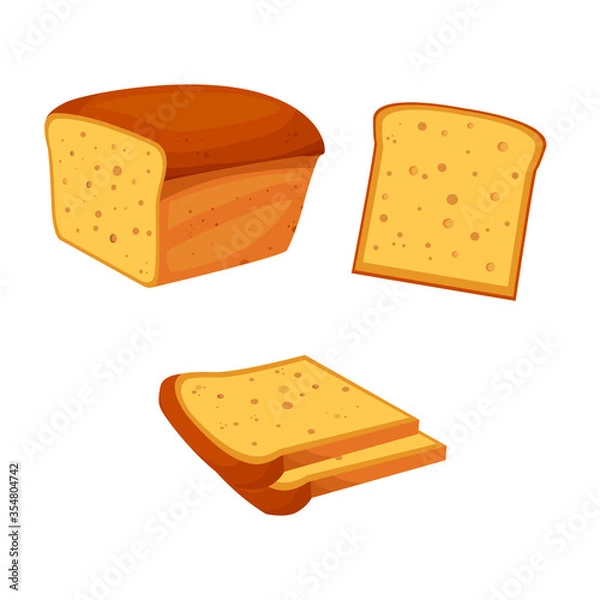 Fototapeta white sliced bread vector illustration