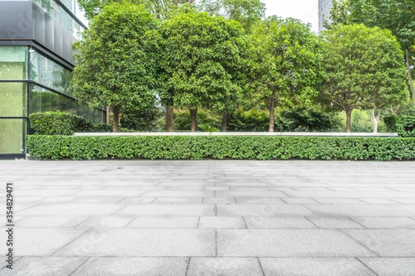 Fototapeta view of central park from abstract building