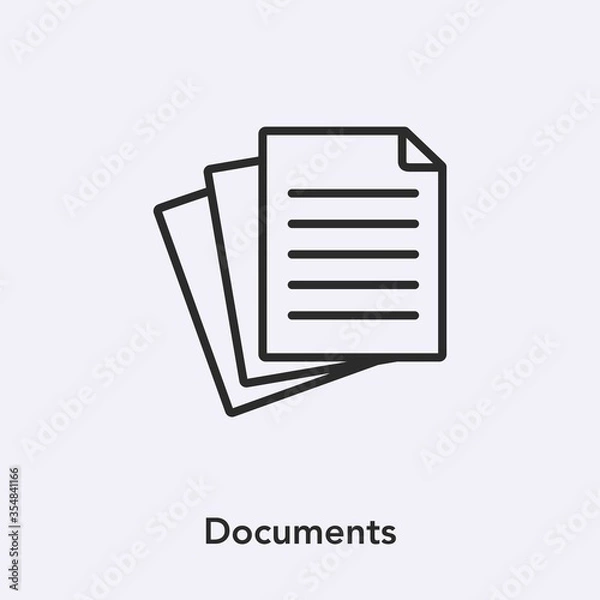 Obraz document icon vector. Linear style sign for mobile concept and web design. document symbol illustration. Pixel vector graphics - Vector.