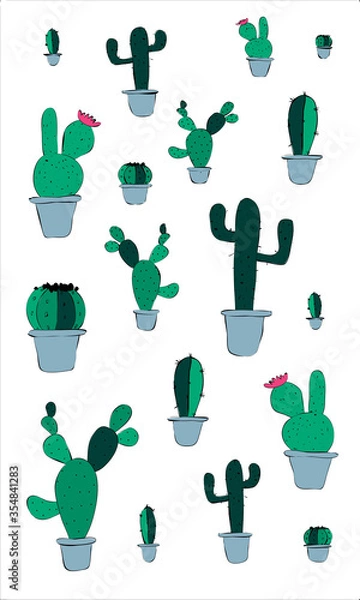 Obraz vector cactus set