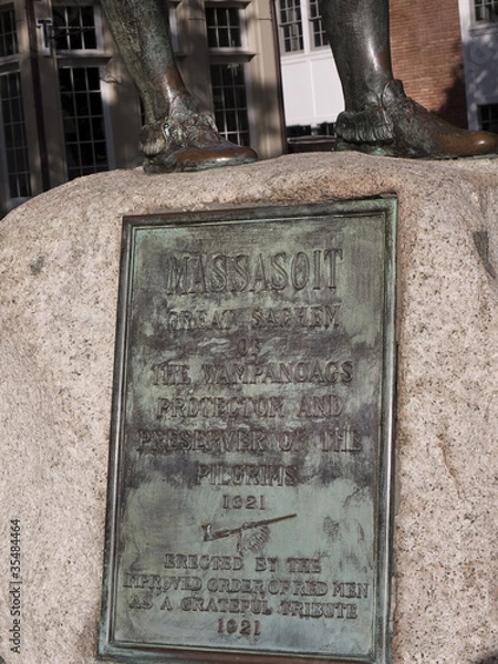 Fototapeta Statue to Massasoit in Plymouth Massachusetts USA