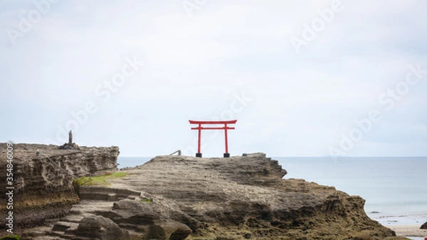 Fototapeta 静岡県 伊古奈比咩命神社（白浜神社） 鳥居