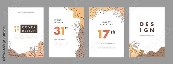 Fototapeta Set of abstract creative artistic templates. Universal cover Designs for Annual Report, Brochures, Flyers, Presentations, Leaflet, Magazine.