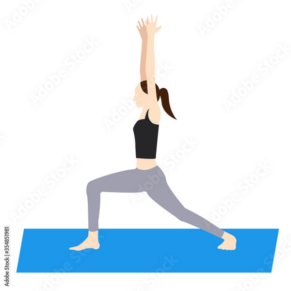 Fototapeta ヨガ英雄のポーズをする女性	
