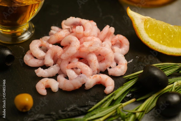 Obraz shrimp with vegetables and herbs