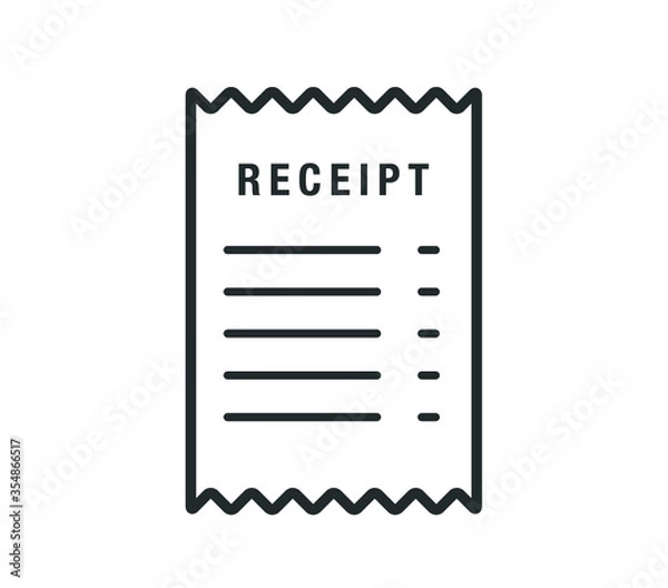 Fototapeta Receipt icon. vector paper receipt.  Shop receipt vector design. 