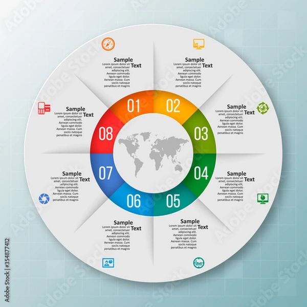 Fototapeta Abstract 3D Paper Infographics. Business template .Vector illustration