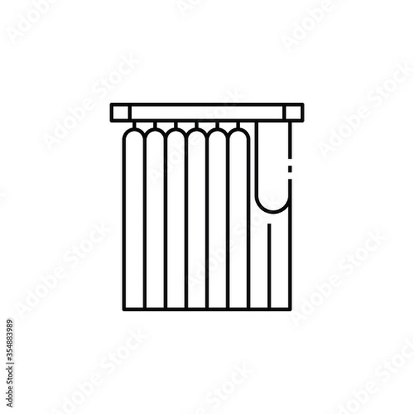 Fototapeta curtain icon vector