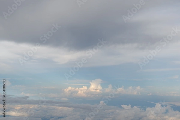 Obraz Beautiful clouds with blue sky background.