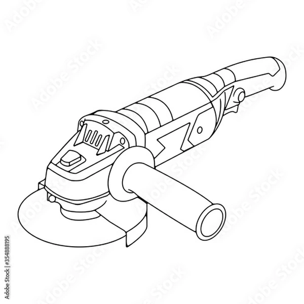 Obraz Vector illustration of Angle grinder