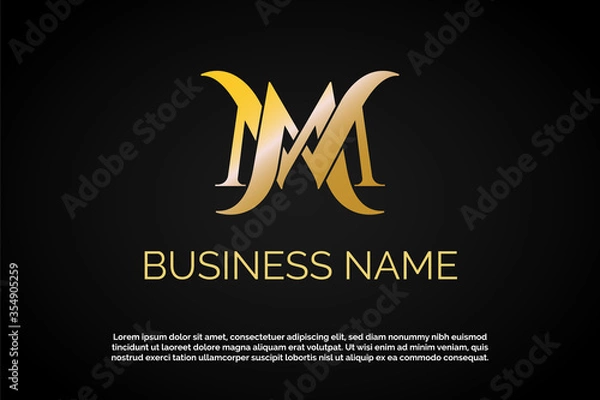 Obraz M Monogram Logo Template