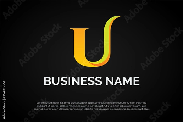 Obraz U Monogram Logo Template