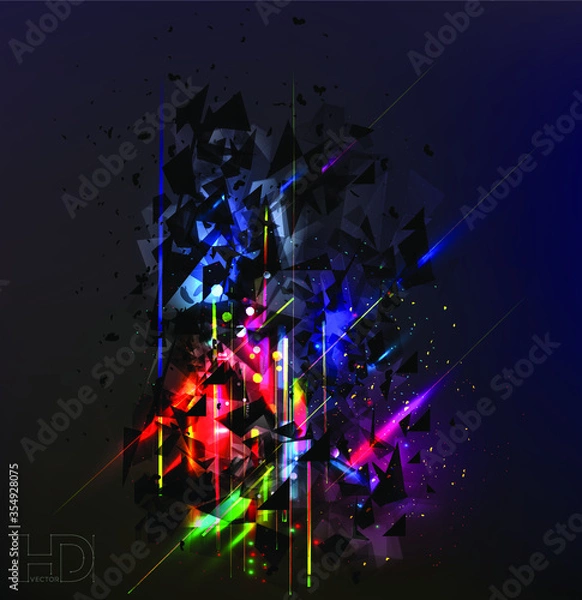 Fototapeta abstract colorful background with high energy beams