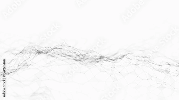 Fototapeta Computer geometric digital connection structure. Business inteligence technology background. Binary code algorithms deep learning. Abstract 3D rendering. Artificial intelligence