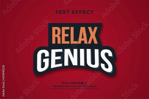 Obraz 3d red strong bold illustrator text effect