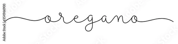 Fototapeta OREGANO black vector monoline calligraphy banner with swashes