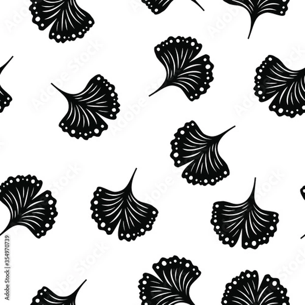 Fototapeta Tree leaves seamless pattern. Vector illustration.