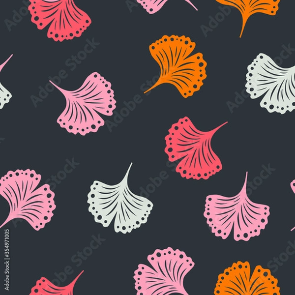 Fototapeta Tree leaves seamless pattern. Vector illustration.