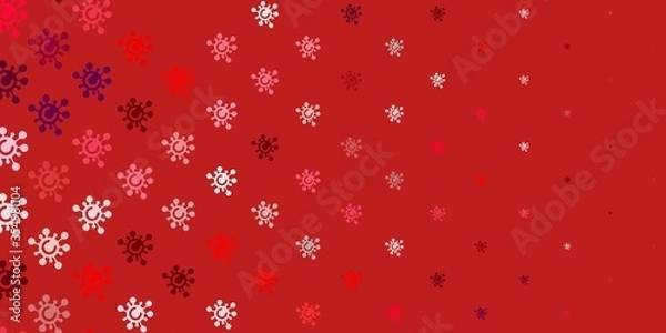 Fototapeta Light Pink, Red vector pattern with coronavirus elements.