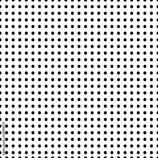 Fototapeta black and white seamless vector pattern. Abstract repeatable white dots background, pattern. Seamlessly repeatable.