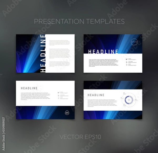 Obraz Vector presentation template, page layout, brochure, booklet, leaflet, flyer design set