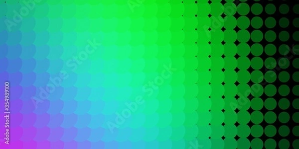 Fototapeta Light Pink, Green vector layout with circle shapes. Abstract decorative design in gradient style with bubbles. Pattern for business ads.