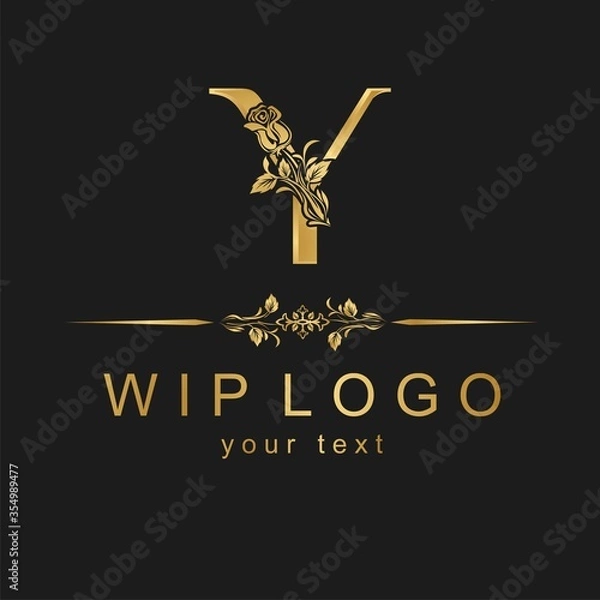Fototapeta Elegant stylish logo with a pattern. Retro logo with the decor.