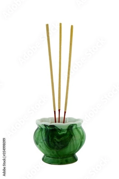Fototapeta Incense burner on a white isolate