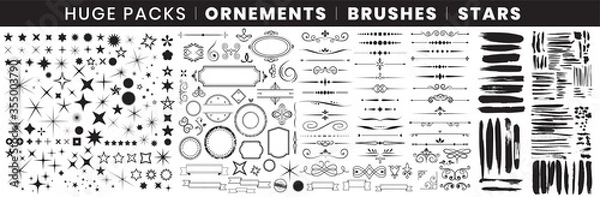 Fototapeta Full Pack Ornements Brushes stars